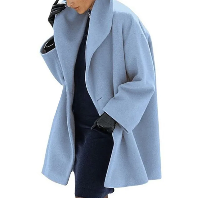 

Winter Shawl Collar Long Coat Women Oversized Solid Color Warm Jacket Fashion Korean Windbreaker Long Sleeve Cardigan Outerwear