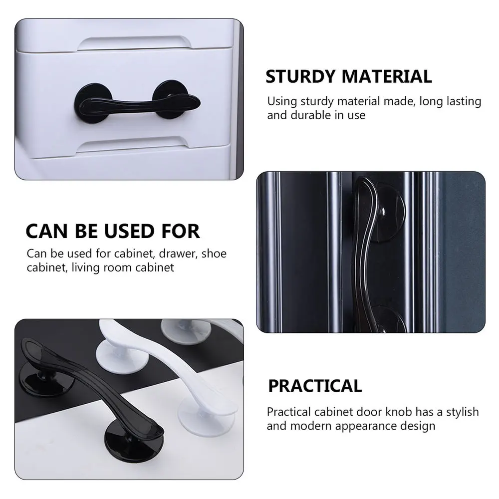 

2Pcs Punching-free Door Knobs Household Closet Handles Drawer Knobs (Black)