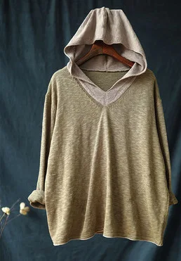 Camel Johnature, Женский пуловер с капюшоном, свитер, 7 цветов, длинный рукав, осень, новинка, пэчворк, цветной, вязанный, хлопок, женский, корейский свитер - Цвет: Camel