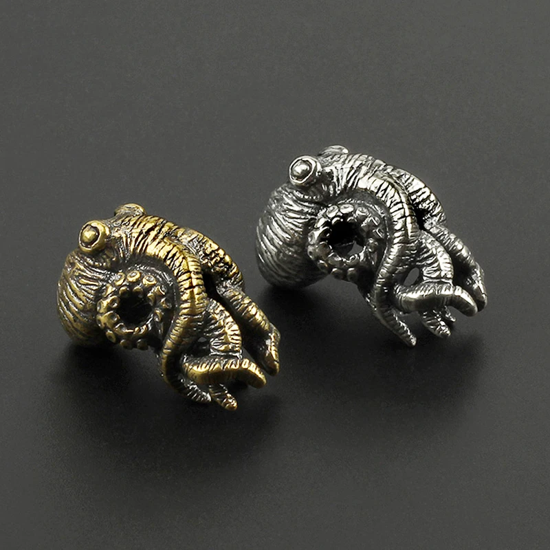 Octopus Knife Beads Brass Squid Beads Umbrella Rope Pendant Vintage Copper Paracord Beads DIY