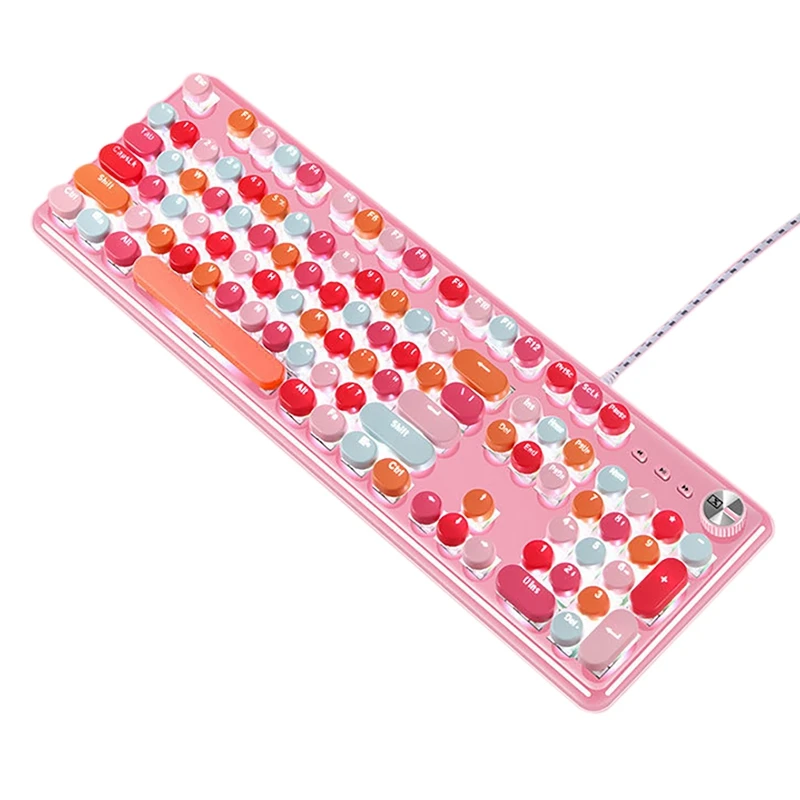 

Смешанные Цвет версия K520 Водонепроницаемый реальная механической губная помада клавиатура чистый красный Панк Ретро Ноутбук клавиатура