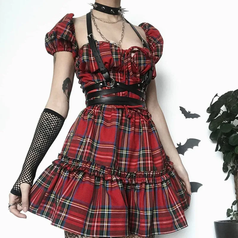 

Sexy bubble sleeve dress made of non-elastic woven fabric