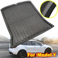 tailored for tesla model y 2020 2021 rear boot cargo liner trunk floor mat tray luggage cover protector tray