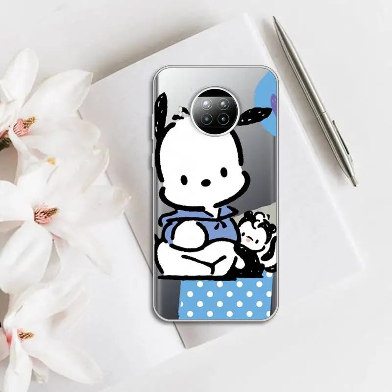 

Cute cartoon Pochacco Dog Phone Case Transparent for Xiaomi Redmi note 10 t 8 9 pro lite 11