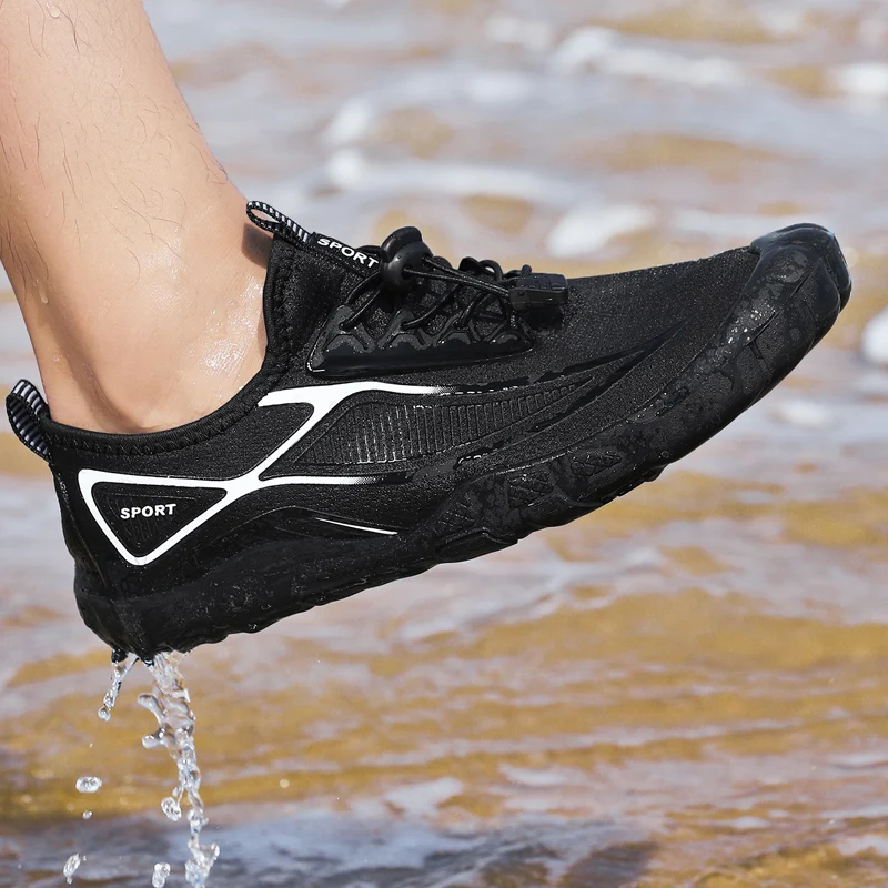 

Мужские быстросохнущие кроссовки для воды, дышащие Сникерсы для пляжа, для походов на море, нескользящая спортивная обувь для фитнеса