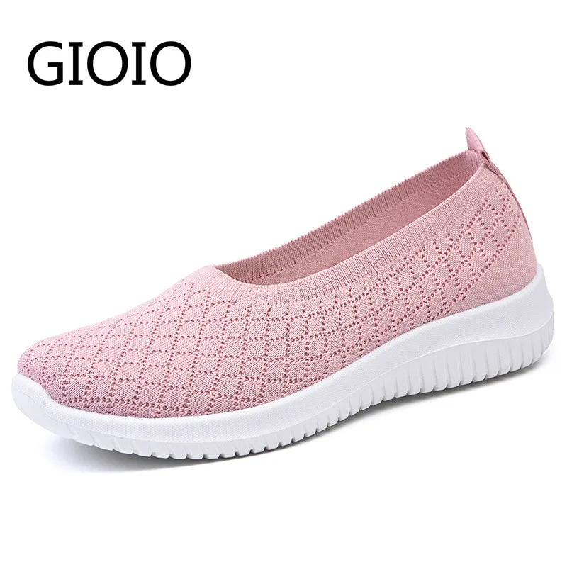

Women's Casual Vulcanized Shoes Woman Mesh Sneakers Women Knitted Flat Ladies Slip On Female Footwear Feminino Zapatos