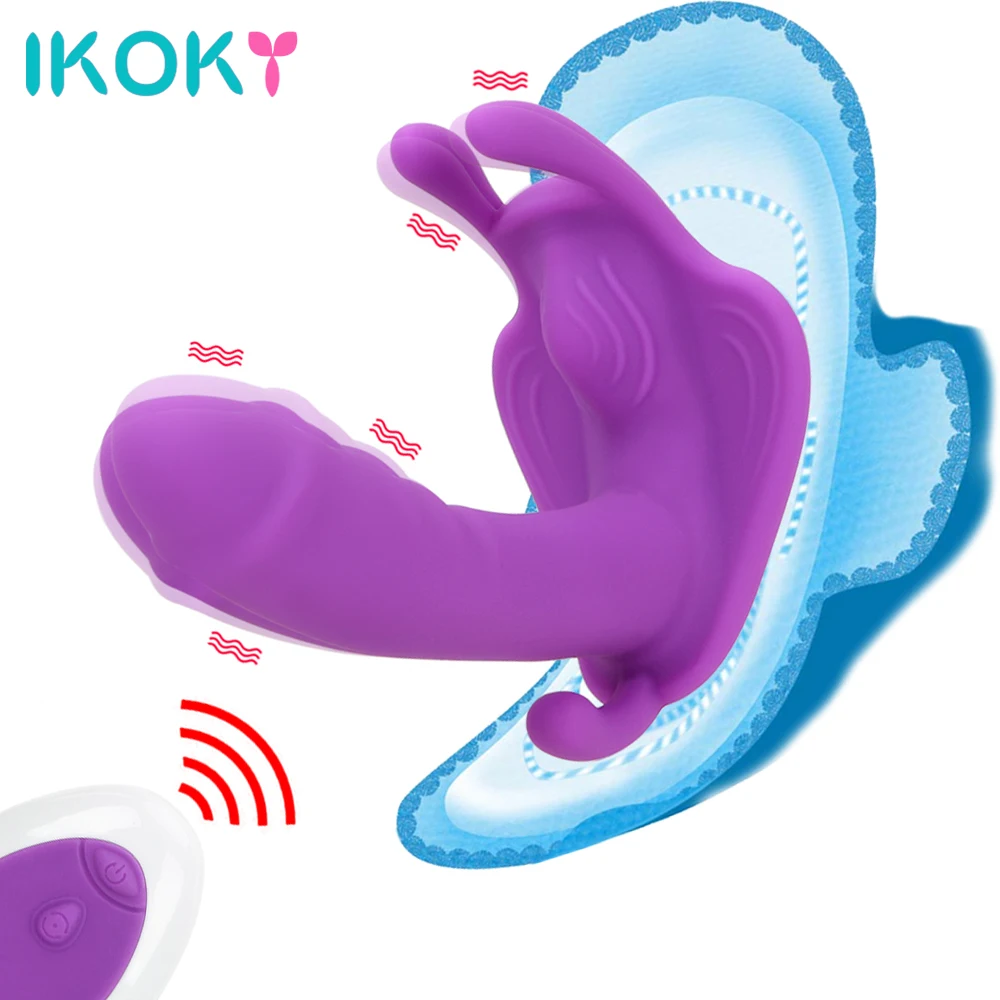 IKOKY 10 Скорость носимых бабочки фаллоимитатор вибратор Стимулятор клитора