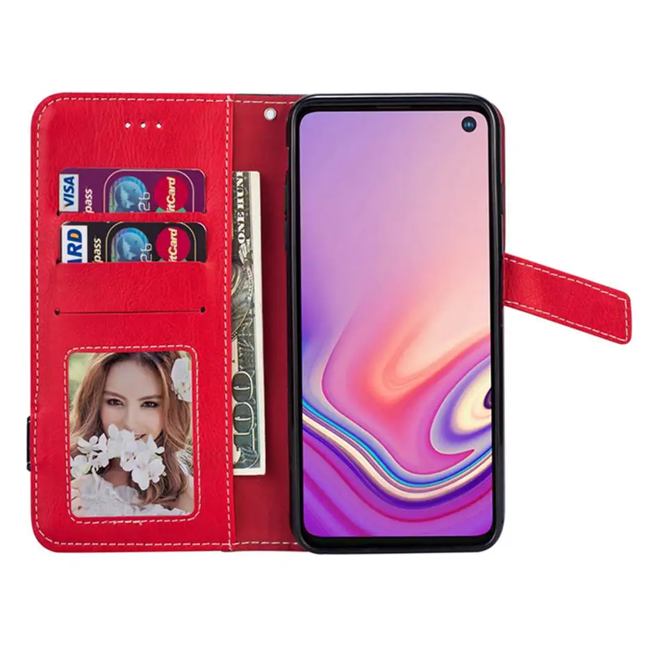 Чехол-книжка из искусственной кожи разных цветов для Samsung Galaxy S10 E S9 S8 S7 S6 Edge Plus A3 A5 J3