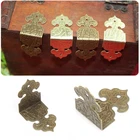 12x Античная бронзовая декоративная шкатулка для ювелирных изделий Деревянный ящик защита для ног