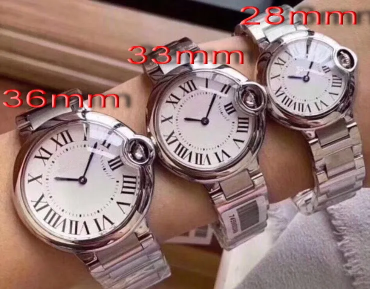 

Classic New Men Women Japan Quartz Silver White Sapphire Stainless Steel Watches Fashion Sport No Date 28mm 33mm 36mm AAA+