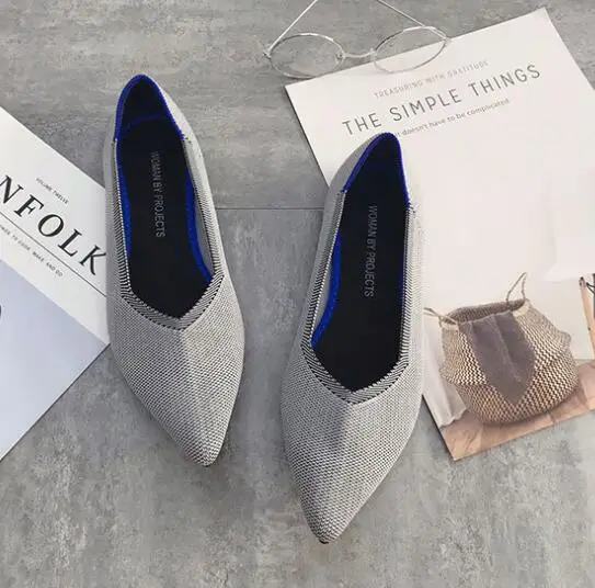 5008-18 grey Женские балетки на плоской подошве; женская повседневная обувь без застежки с острым носком; удобные мягкие Лоферы для беременных женщин - Цвет: 5008-18 grey
