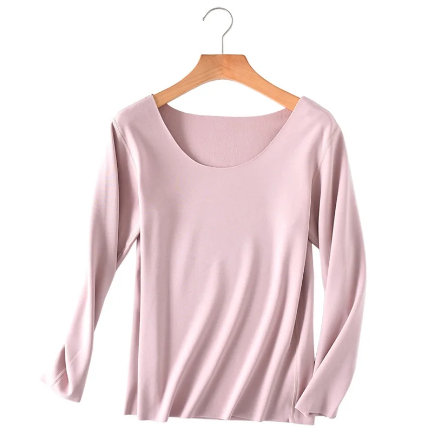 Женская бесшовная футболка с длинным рукавом и круглым вырезом | одежда