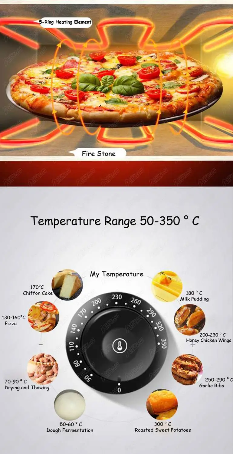 EP1AT электрическая Однослойная Печь Для Выпечки Пиццы с таймером для