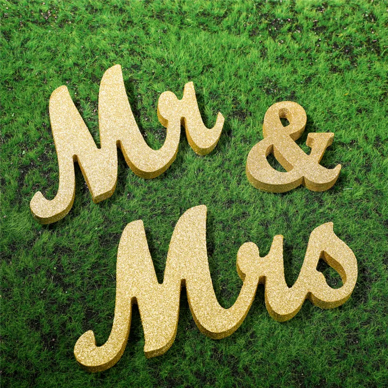 Деревянные Свадебные декоративные буквы алфавит слово Mr& Mrs отдельно стоящая Свадебная вечеринка украшение винтажный стол Декор