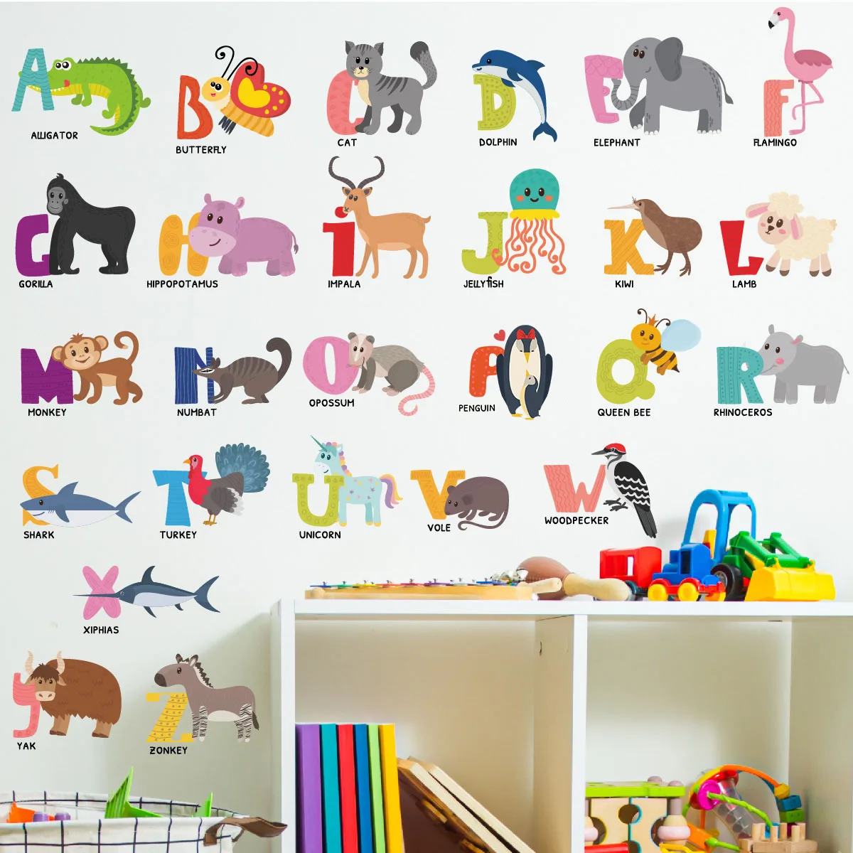 

Letters Wall Stickers Cartoon Animal Boy Girl Kids Room Bedroom Decor Early Education Wallstickers Decals Pegatinas De Pared