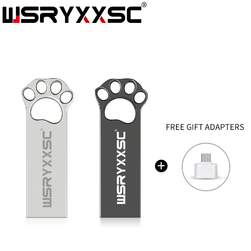 Wsryxxsc кошачья лапа форма usb флэш накопитель Водонепроницаемый 64 ГБ 32 16 8 4