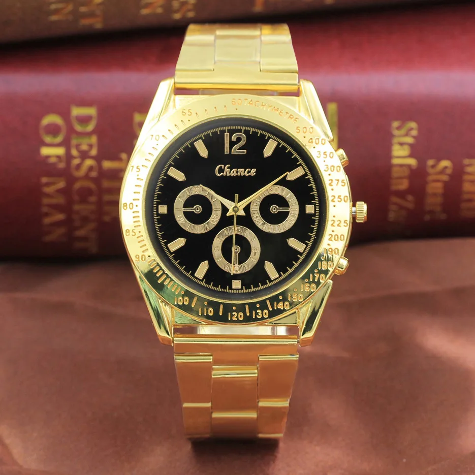 

Мужские кварцевые часы из нержавеющей стали, с декоративными глазами