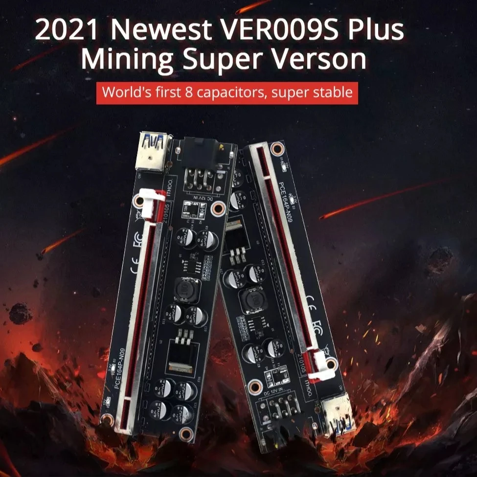 

1-10 шт. TISHRIC новейший PCIE Riser 009s Plus Майнер супер версия PCIE x16 PCI Экспресс расширения Райзер карта для майнинга видеокарта