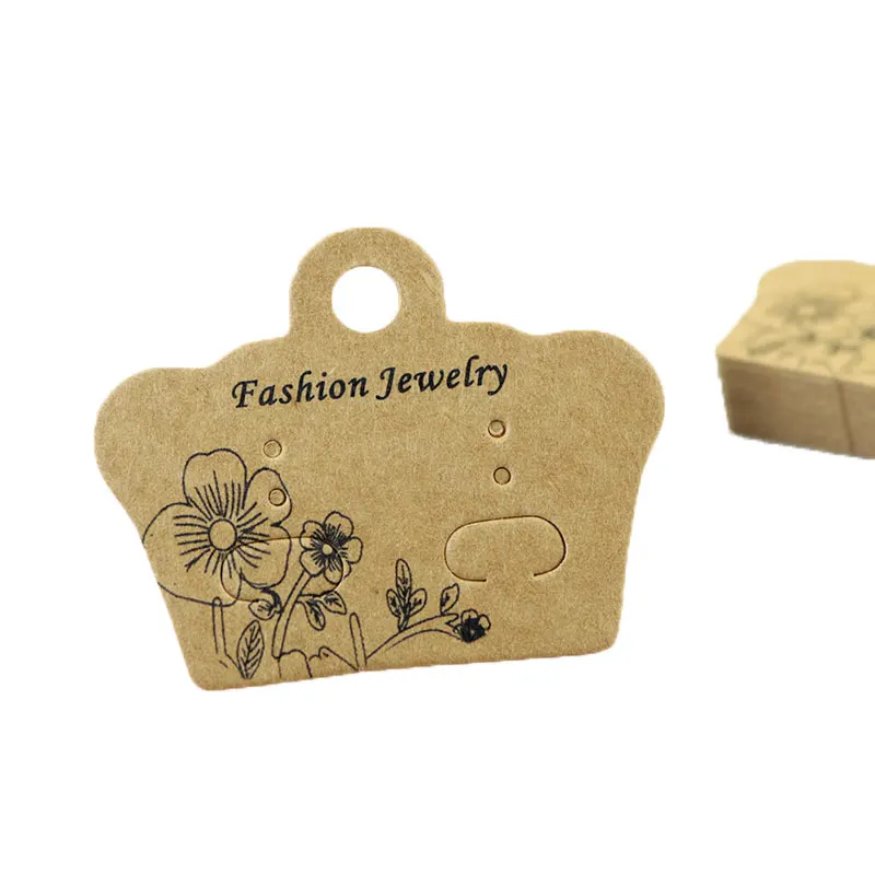 Серьги карты Вмещает 5x4 см крафт-бумага корона формы ювелирные изделия 100 шт./лот