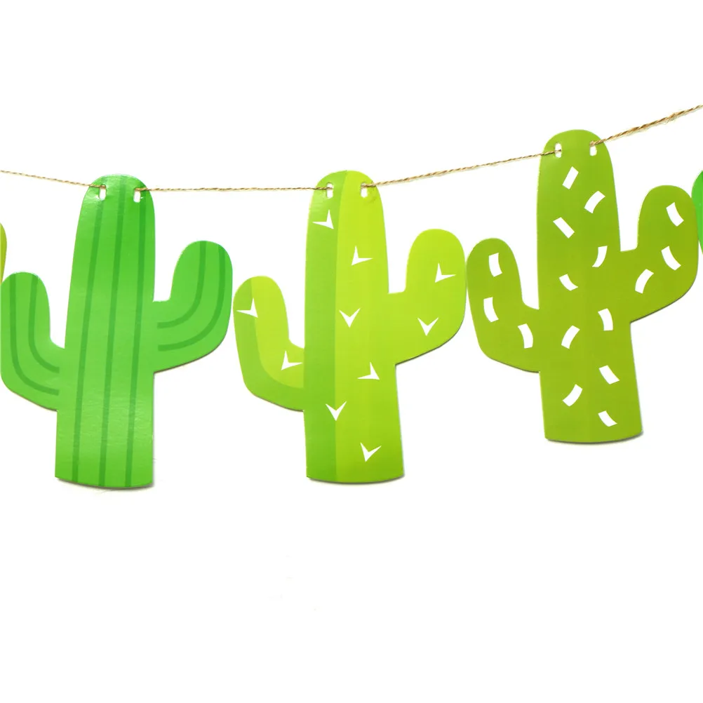 

1set Cactus Garland Banner For Bunting Garland Party Favors Home Decoration