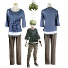 Костюм для косплея Danganronpa V3 Rantaro Amami, синий полосатый топ, коричневые штаны, тангана ронпа, Марди Гра, уличная одежда для Хэллоуина