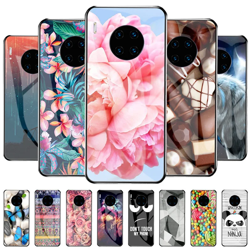 

Luxury Texture Glass Case For Huawei Mate 30 Pro Cases Painted Tempered Glass Capinha For Huawei Mate30 Mate 30 Pro 6.53 inch