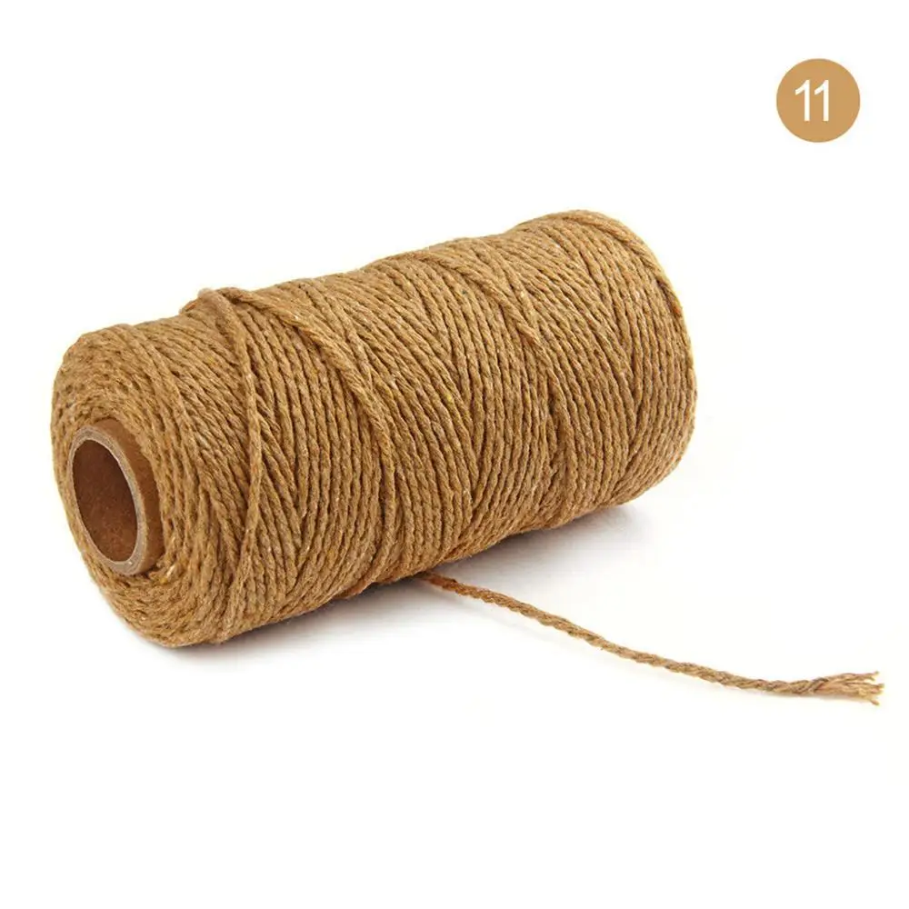 Brown Cordon coton 91,5 м длина/100 ярд 2 мм ширина Чистый хлопок скрученный шнур веревка ремесла макраме ремесленный шнур Горячая corde& xs - Цвет: Brown