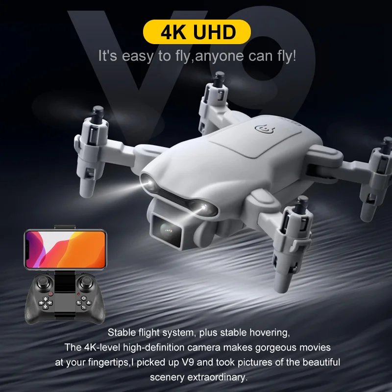 

V9 Long Endurance Mini Drone 4K Professional Aerial Photography Wifi FPV Folding Quadcopter With Dual Camera RC Helicopter Toys