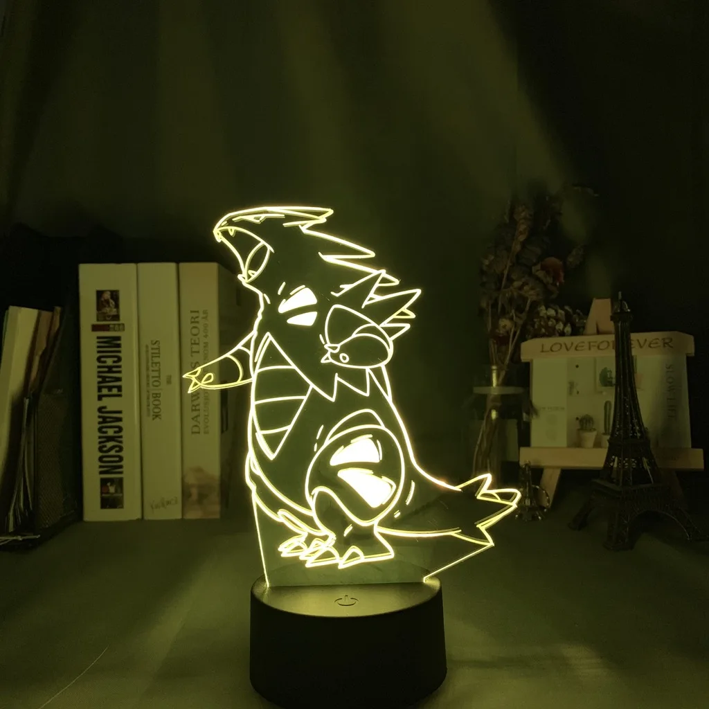 Акриловый 3d лампа Tyranitar рисунок для детей Украшения в спальню светильник