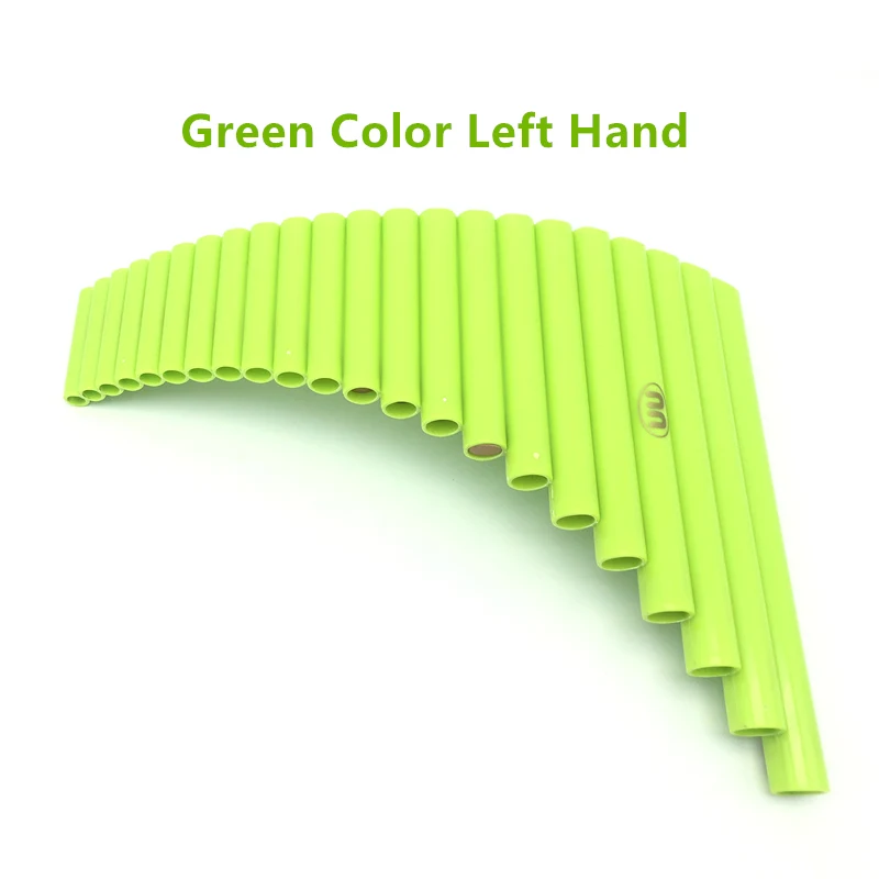 Green Left Hand UU panflute 22 трубы ABS пластик panges G ключ Pan флейта, музыкальные инструменты, 7 цветов, сковорода flauta - Цвет: Green Left Hand