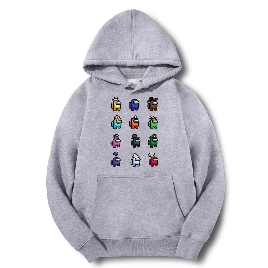 

Spring Male Fashion Kawaii Among Us Kinda Colorful Funny Game Print Sweatshirt Hoodie Hip Hop Cool Hoody Fitness Clothes