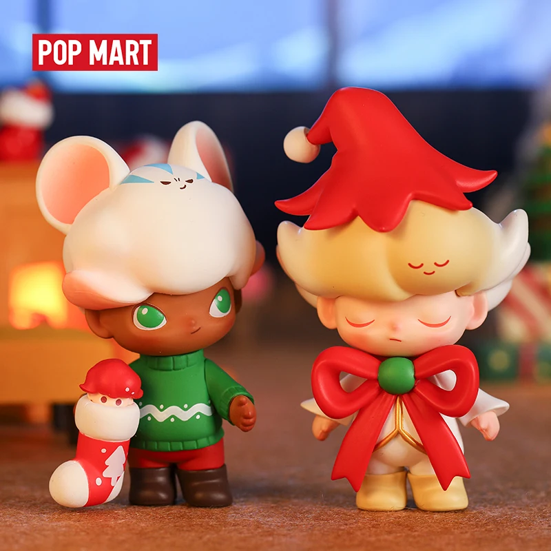 POPMART Ограниченная серия Dimoo Рождество глухая коробка Кукла бинарная фигурка подарок на день рождения Детская игрушка