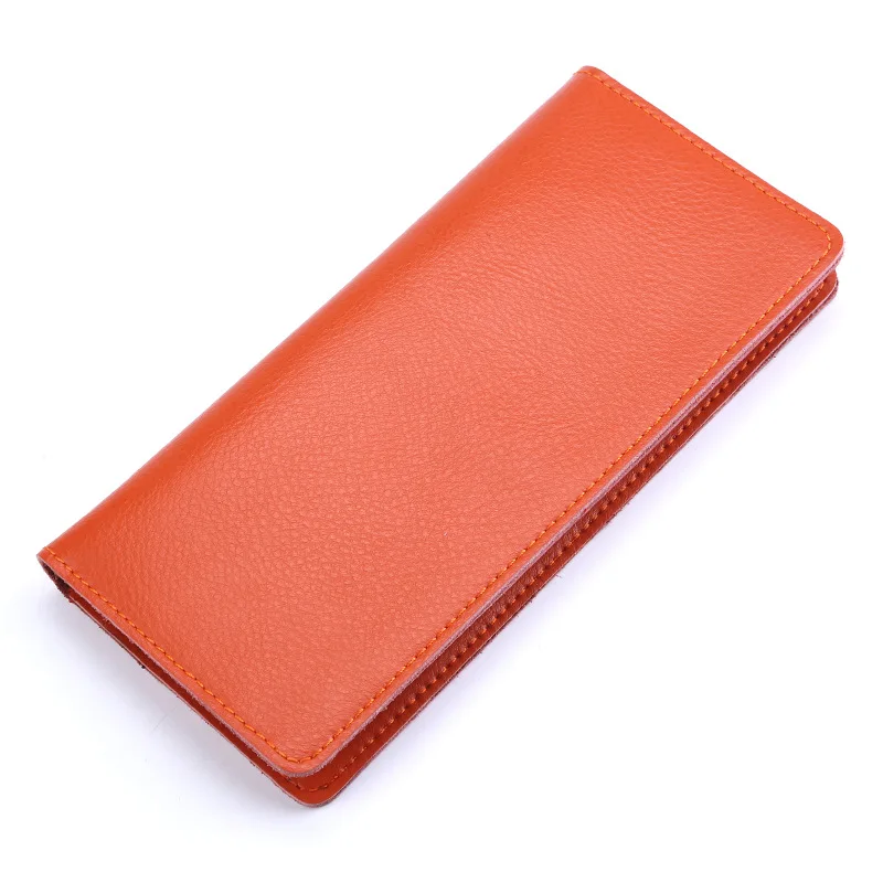 

Genuine Leather Men Long Wallet Women Long Purse Male Slim Money Bag Female Credit Card Holder Thin Two Fold Clutch For Ladies