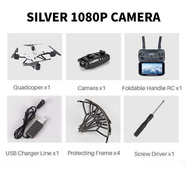 KY601s 1080P Silver KY601G/KY601S gps Дрон 4K 5G wifi FPV RC вертолет расстояние 2000 метров Профессиональный селфи дроны Квадрокоптер VS SG907 E58 - Цвет: KY601s 1080P Silver