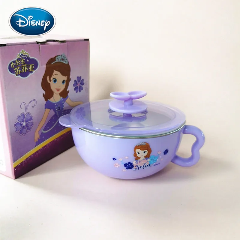 Disney Детские Мультяшные, из нержавеющей стали чаша 316 набор ложек и вилок посуда для детей платье принцессы с Микки-Маусом