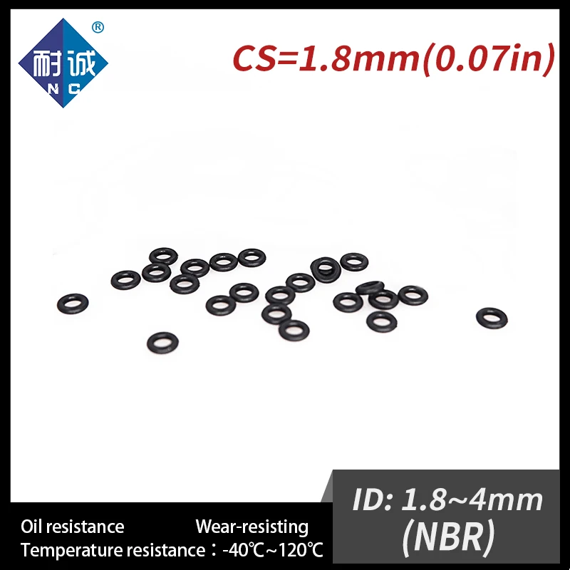 20 шт./лот резиновый черный NBR CS1.8mm ID1.8/2/2.24/2.5/2.8/3.15/3.55/3.. 75/4 мм уплотнительное кольцо