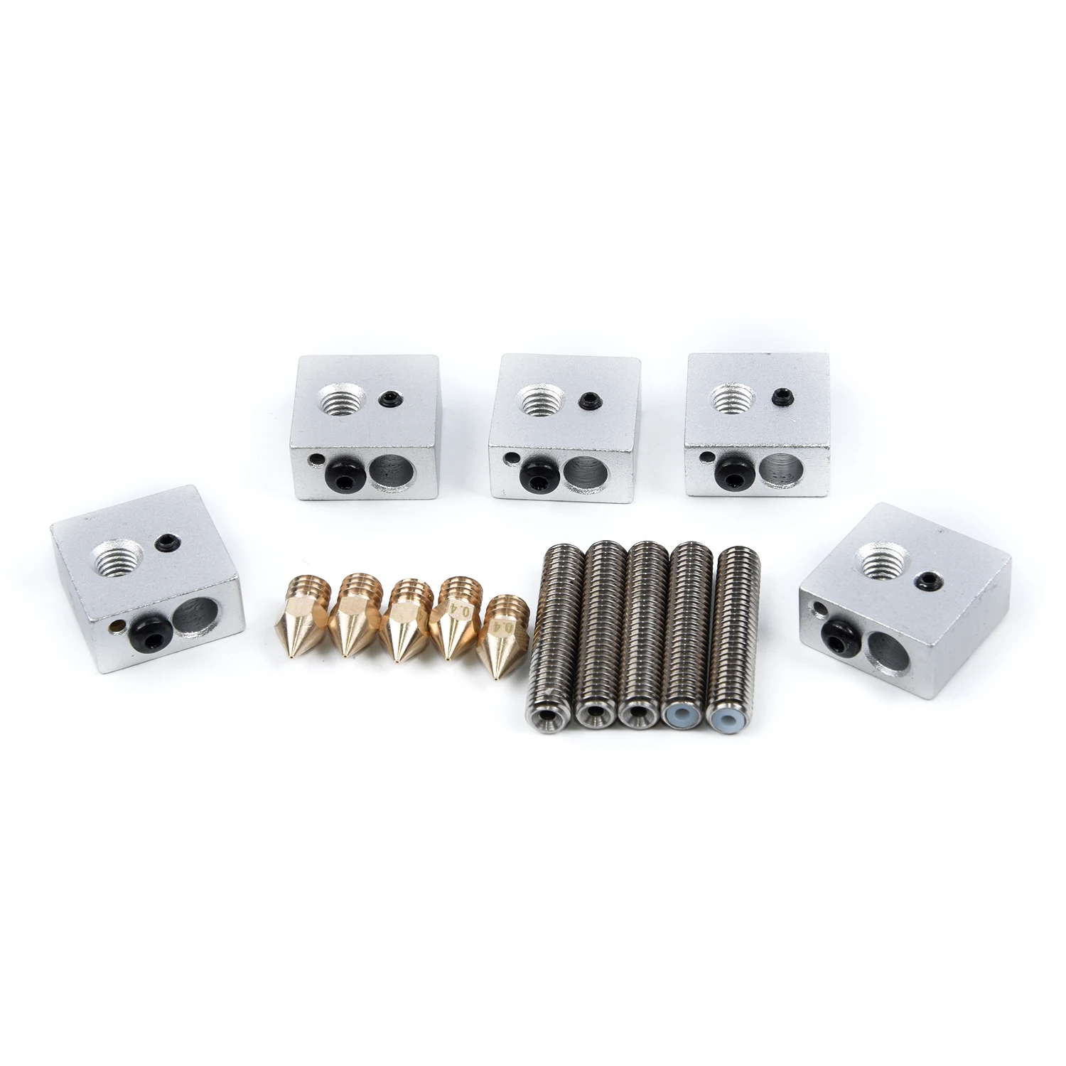 

15Pcs Print Extruder Nozzle Accessory Set Throat Tube Brass Extruder Nozzle Heater Block for 3D Printer MK8 Makerbot