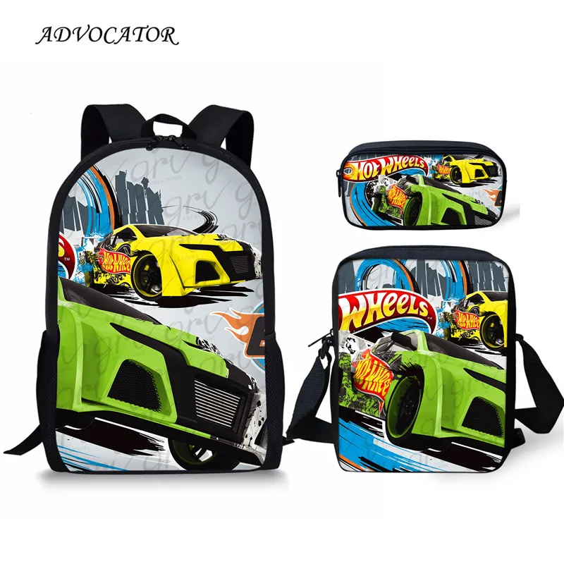 Fashion New Women Backpack Wheels Racing Car Design Teenager Students School Bag Boys Large Capacity Shoulders Travel Bag Plecak