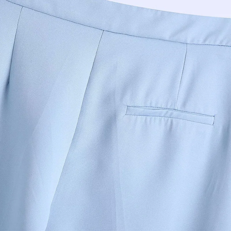 

Women Summer Casial Solid Straight Pants 2021 ZA High waist Fashion Street Female Elegant OL Ankle-Length Pants Trousers Clothes