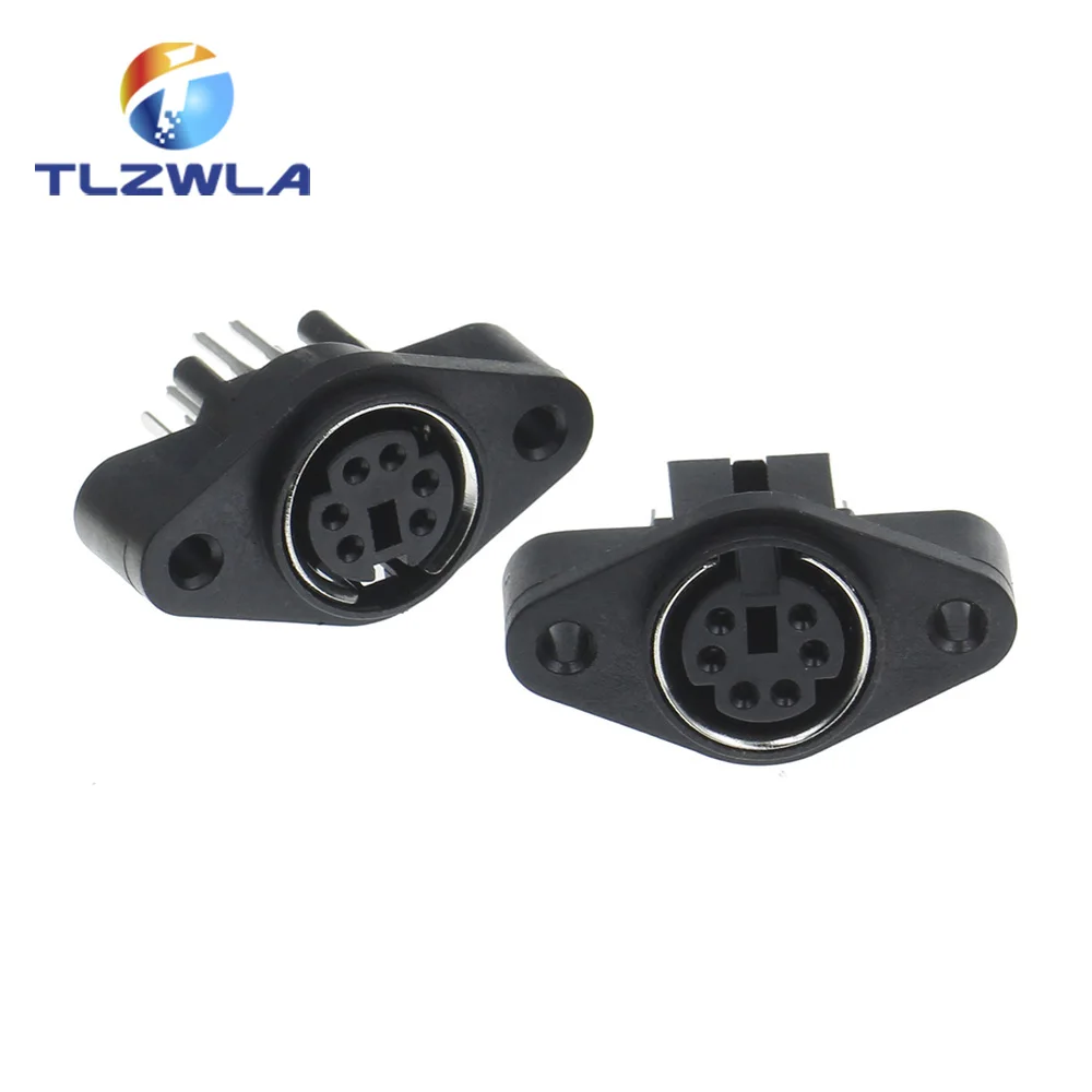 100PCS/Lot MDC/S Terminal Socket DIN Jack Connector Mini PS2 6Pin 6P with Fixed Hole Mouse Keyboard | Обустройство дома