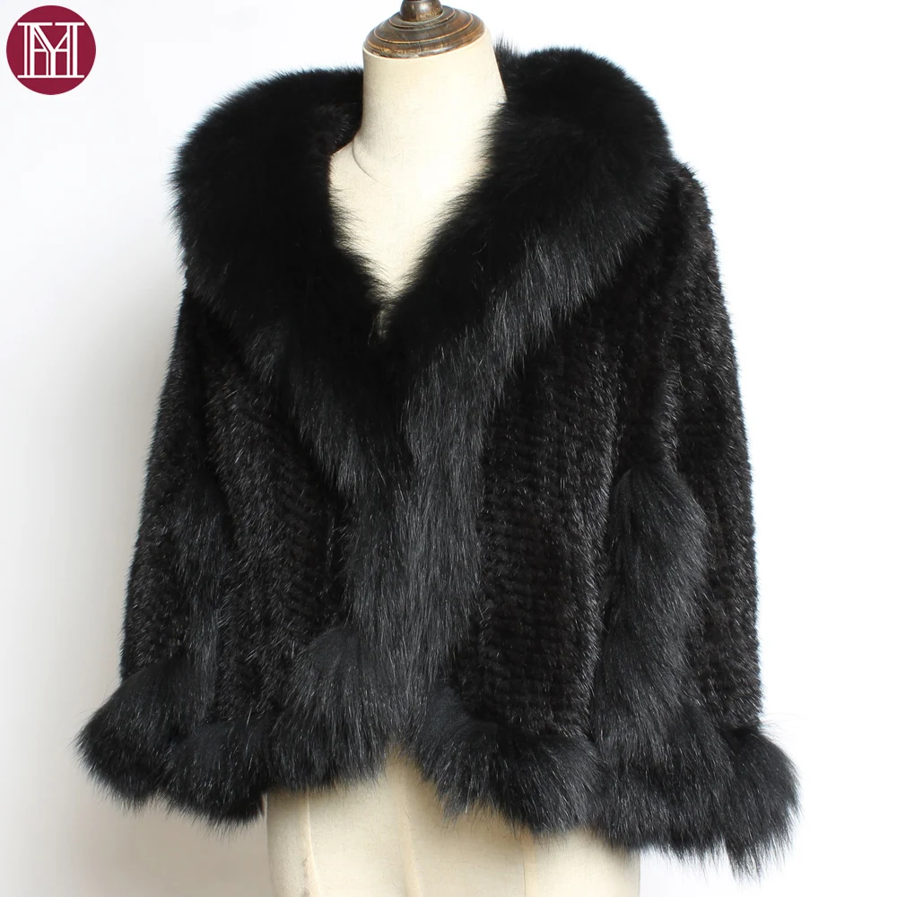2020 зимняя женская шаль из натурального меха норки модная ручная вязка шарф пончо