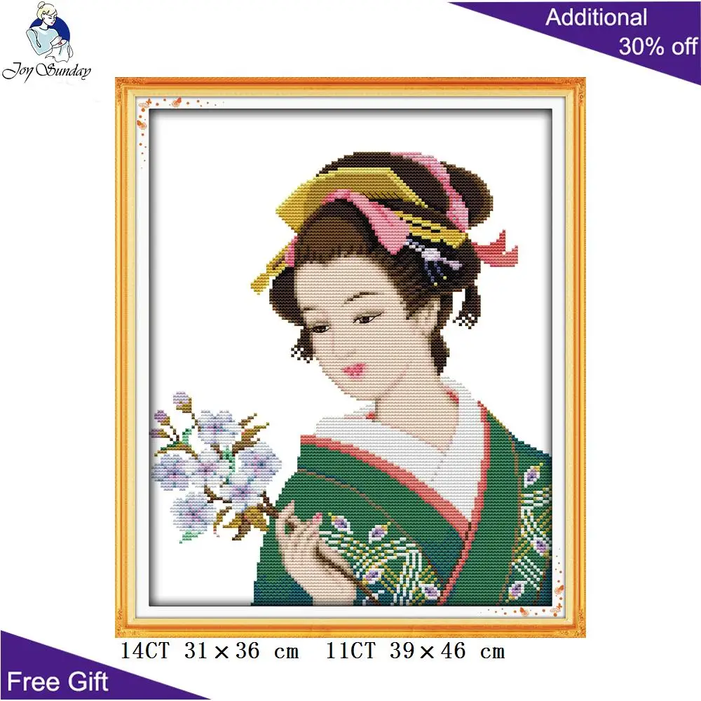 Японская Женская Вышивка Joy Sunday R346 R347 14CT 11CT наборы японских вышивок крестиком для