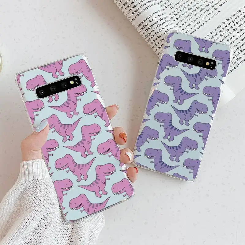 

Dinosaur Baby Cute cartoon Phone Case Transparent For Samsung A51 A50 A71 A70 A81 M60S Note S21 S 20 10 9 8 11 E Plus Ultra