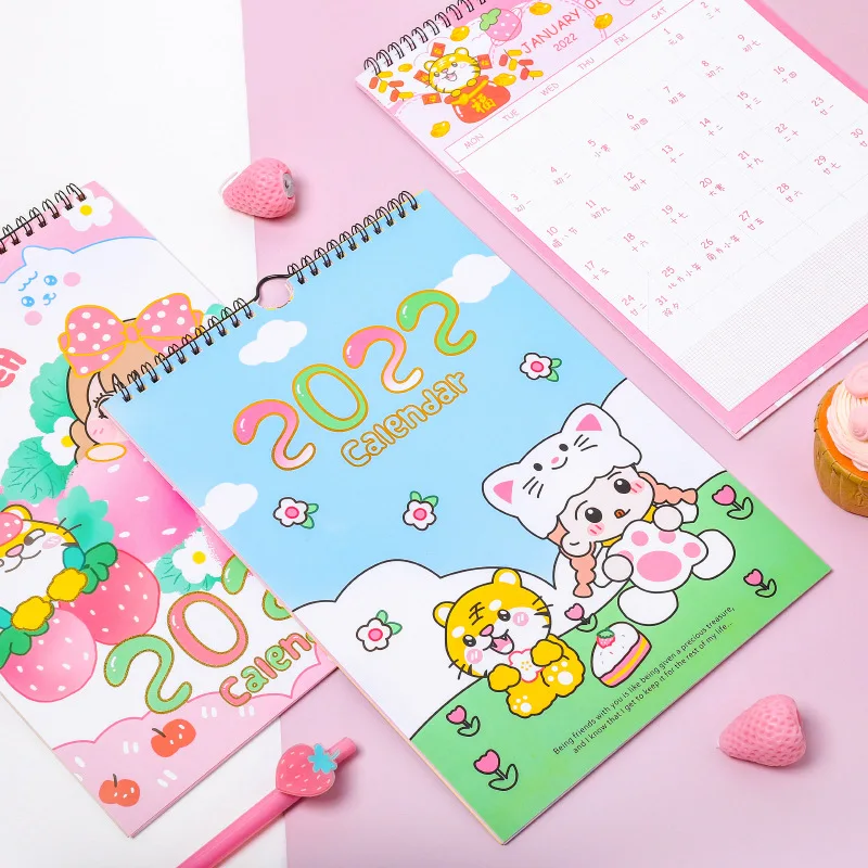 Новый весенний настенный календарь 2022 года календари с мультяшным тигром и