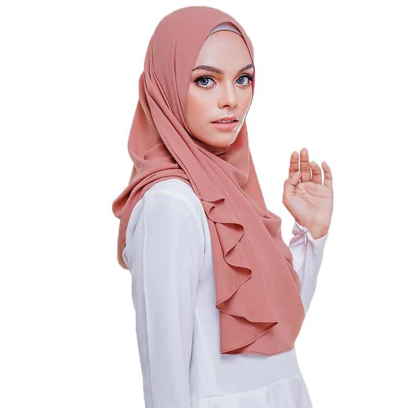 

1 PC women plain bubble chiffon scarf hijab wrap printe solid color shawls headband popular hijab muslim scarves/scarf