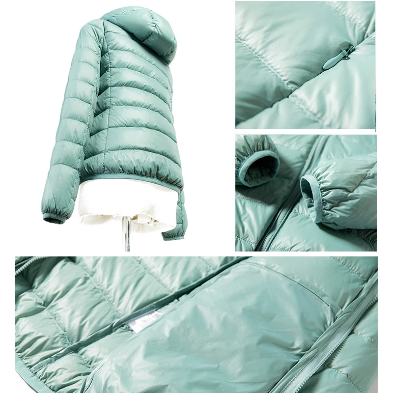 Зимние женские пуховики S 7XL ультра светильник белый утиный пух куртки с длинным