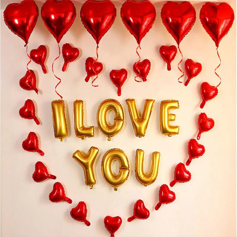 16 дюймов в горошек голубого и розового цвета с цифрами буквами алюминиевой