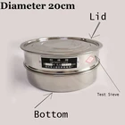 1 комплект крышка + дно + тестовое сито диаметром 20 см Оцинкованная Крышка и контейнер для лабораторного отбора проб фармакопея сито