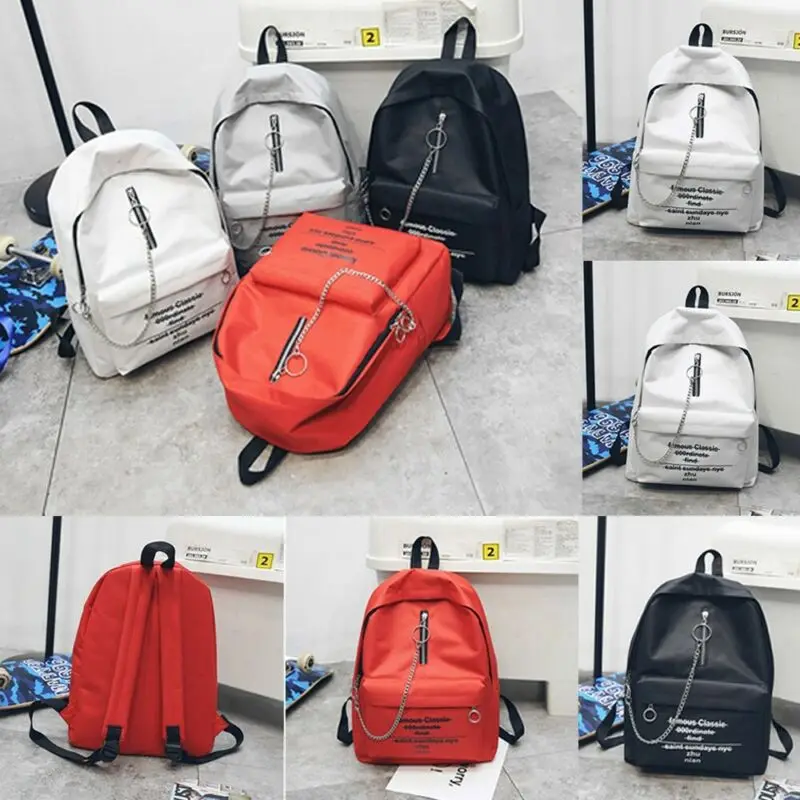 Модная женская мужская холщовая школьная сумка для девочек рюкзак цепочки букв