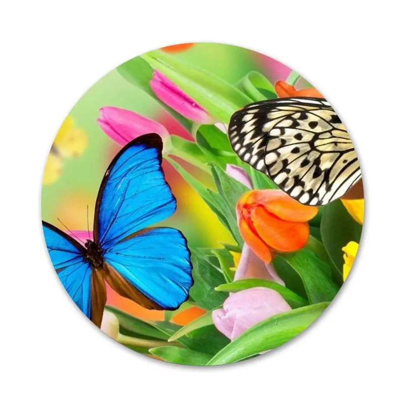 Значки бабочки на белых розах цветок значки украшения броши металлические для